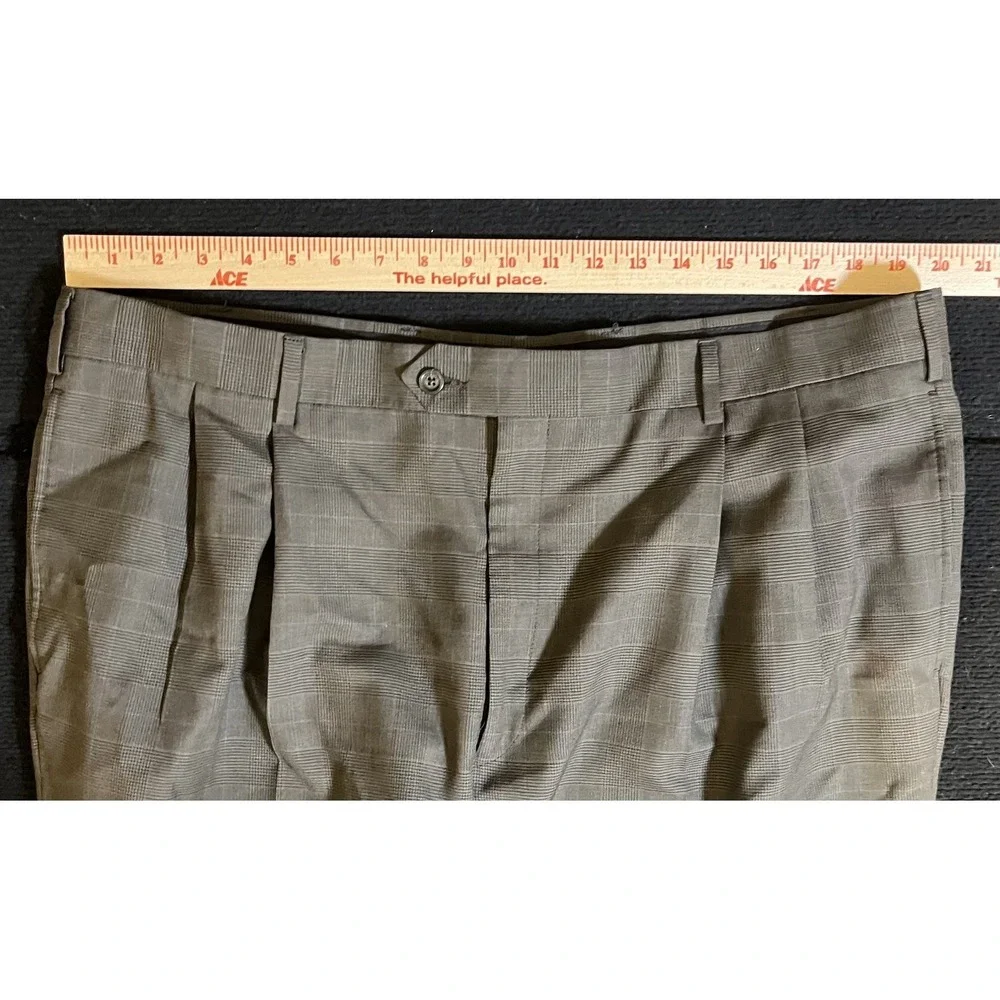 Jos. A. Bank‎ Suit Mens 48R 42x30 Brown Plaid 100% Wool 2 Piece Business Express